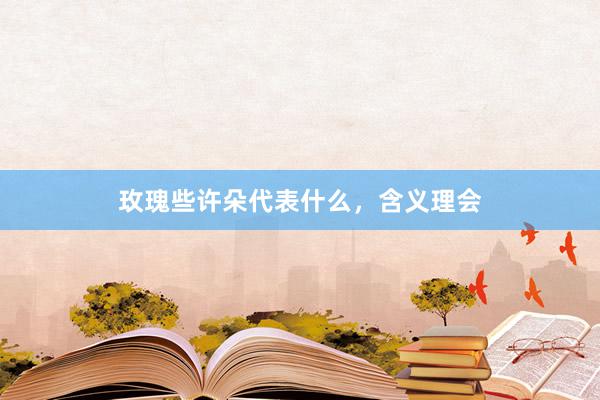 玫瑰些许朵代表什么，含义理会